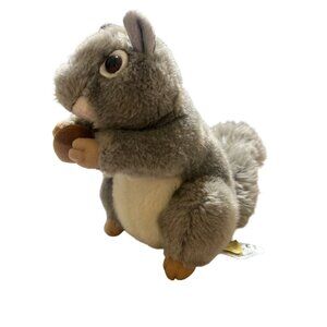 Miyoni By Aurora Gray Squirrel Plush Holding Acorn Realistic Wildlife 8"